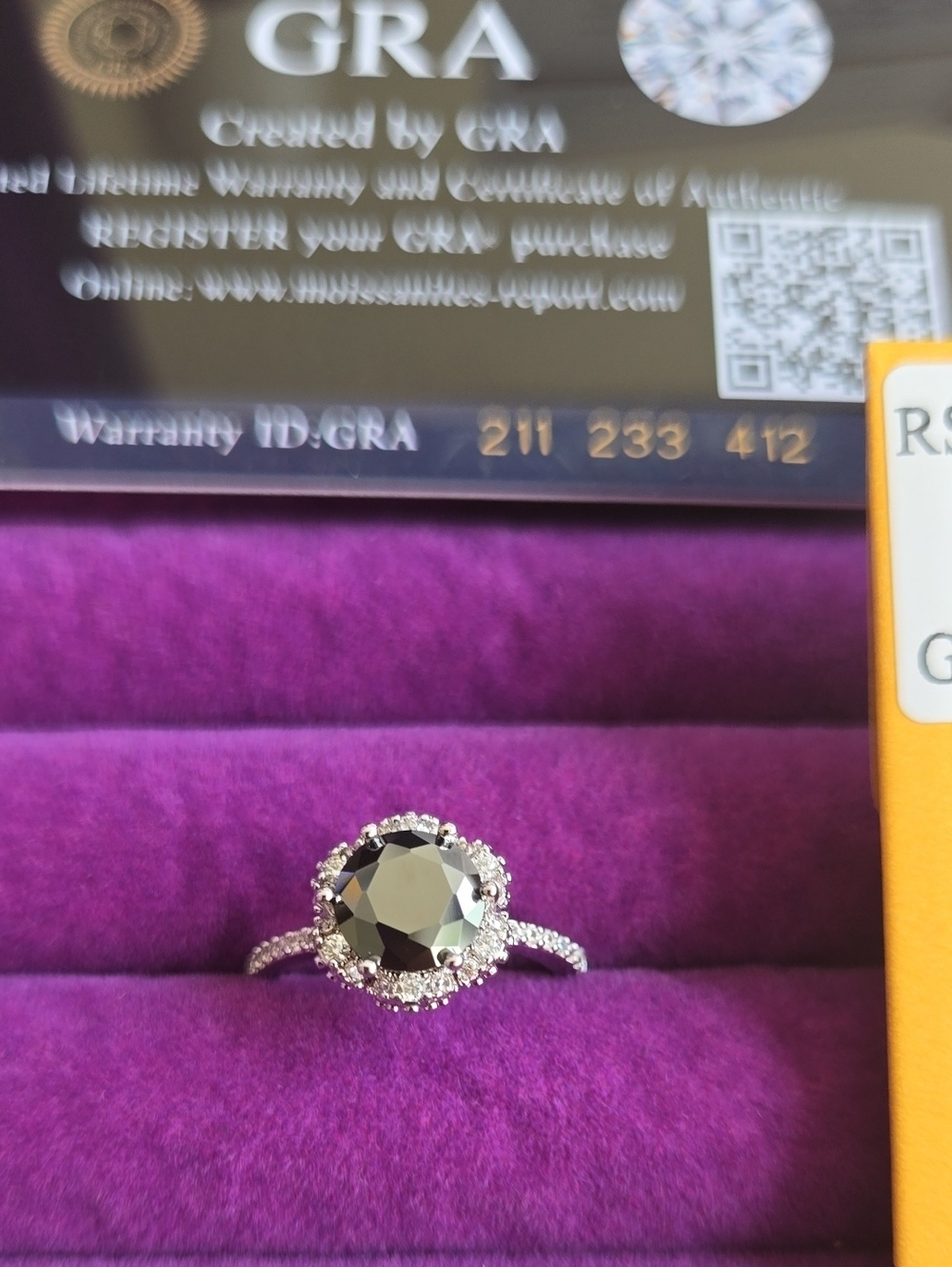 Black Halo Mossanite Diamond Ring